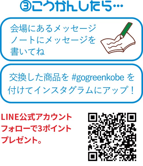 LINE公式アカウント フォローで3ポイント プレゼント。